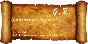 Gestetner Rezső névjegykártya